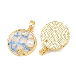 Brass Enamel Pendants&nbsp;KK-CBAEBFB-08G-02