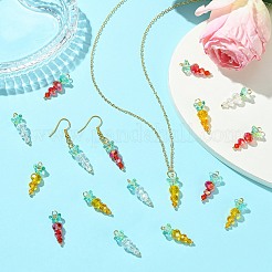 30Pcs 3 Styles Glass Pendants&nbsp;PALLOY-CJ00094