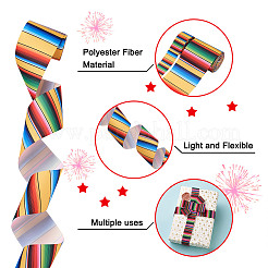 2Rolls 2 Styles Stripe Pattern Printed Polyester Grosgrain Ribbon&nbsp;OCOR-TA0001-37F
