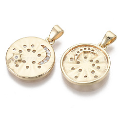Brass Micro Pave Cubic Zirconia Pendants&nbsp;KK-R130-022G-NF
