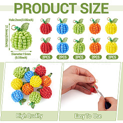 10Pcs 5 Styles Glass Seed Beaded Fruit Pendants&nbsp;PALLOY-TA00221