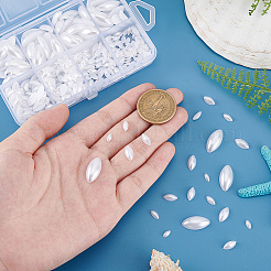 300Pcs 5 Styles Acrylic Plastic Imitation Pearl Cabochons&nbsp;MACR-PH0001-91