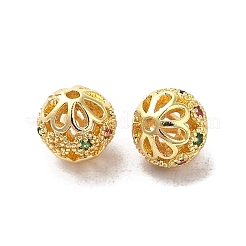 Rack Plating Brass Pave Cubic Zirconia Beads&nbsp;KK-D100-11C-G