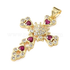 Brass Micro Pave Cubic Zirconia Pendants&nbsp;KK-H279-09G-05