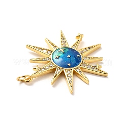 Rack Plating Brass Micro Pave Cubic Zirconia Pendants&nbsp;X-KK-M230-32G