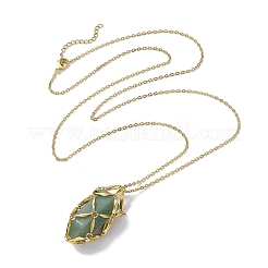 Crystal Stone Cage Pendant Necklaces&nbsp;NJEW-JN04760-04