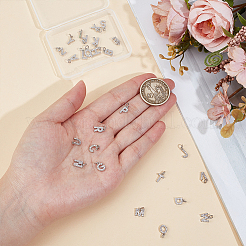 26Pcs 26 Styles Brass Micro Pave Grade AAA Cubic Zirconia Charms&nbsp;ZIRC-BC0001-32P
