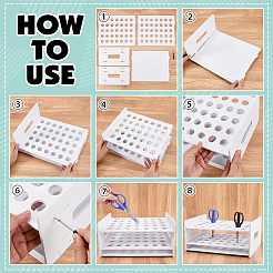 Desktop 35-Hole PVC Scissors Storage Racks&nbsp;ODIS-WH0079-088A