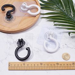 6Pcs 2 Colors Rotatable Self Adhesive Plastic Hook Hangers&nbsp;AJEW-GF0007-27