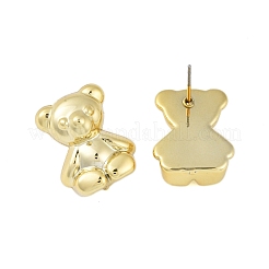Bear CCB Plastic Stud Earrings for Women&nbsp;EJEW-Q382-04A-G