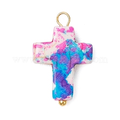 6Pcs 6 Colors Dyed Synthetic Turquoise Pendants&nbsp;PALLOY-JF04129-02
