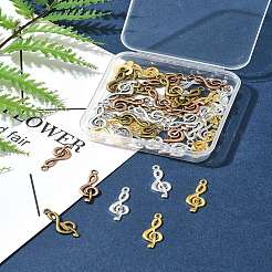 50Pcs 5 Colors Tibetan Style Treble Clef Pendants&nbsp;TIBEP-FS0001-28