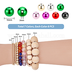 56PCS 7Colors Opaque Acrylic Beads&nbsp;PACR-PH0001-09