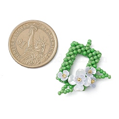 Beaded Rectangle with Flower Charms&nbsp;PALLOY-MZ01144-03