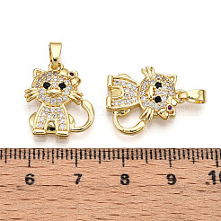 Brass Micro Pave Cubic Zirconia Pendants&nbsp;KK-N257-28G