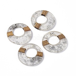 Transparent Resin & Walnut Wood Pendants&nbsp;RESI-M027-03G