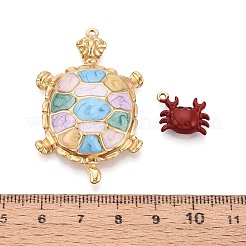 5Pcs Sea Animals 304 Stainless Steel Enamel Pendants&nbsp;STAS-T075-29M
