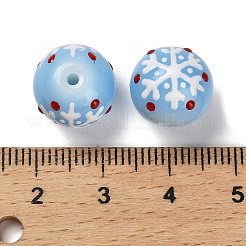 Christmas Theme Baking Paint Glass Beads&nbsp;LAMP-I028-08