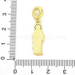 Brass Micro Pave Cubic Zirconia Saint European Dangle Charms&nbsp;KK-D325-27G-03
