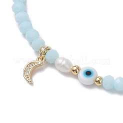 Brass Cubic Zirconia Charm Bracelets&nbsp;BJEW-JB12398