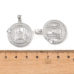 Brass & Clear Cubic Zirconia Pendants&nbsp;KK-G558-13P