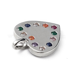 Rack Plating Brass Micro Pave Cubic Zirconia Pendants&nbsp;KK-C019-12P-01