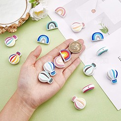 20Pcs Silicone Beads Rainbow Silicone Beads Bulk Hot Air Balloon Silicone Loose Spacer Beads Charm Color Silicone Bead Kit for Necklace Bracelet Keychain DIY Crafts Making&nbsp;JX321A
