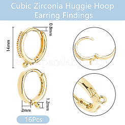 16Pcs Brass Hoop Earring Findings&nbsp;FIND-DC0006-91G