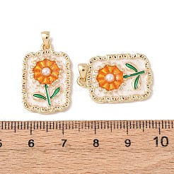 Brass Enamel Pendants&nbsp;KK-C143-49G