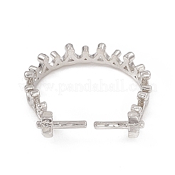Rack Plating Brass Open Cuff Ring Settings&nbsp;KK-G455-14P