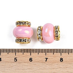 Resin Beads with Brass Rhinestone Rondelle&nbsp;KK-H490-05G