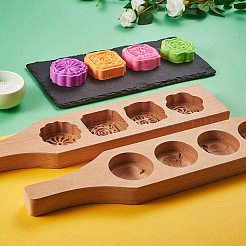 Flat Round Wooden Press Mooncake Molds&nbsp;BAKE-SZ0001-09