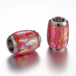 304 Stainless Steel Enamel Magnetic Clasps with Glue-in Ends&nbsp;STAS-P096-M