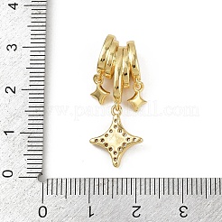 Brass Micro Pave Clear Cubic Zirconia Pendants&nbsp;X-KK-C093-23G