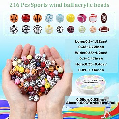Sport Theme DIY Acrylic Beaded Bracelets Making Kits&nbsp;DIY-YW0010-96