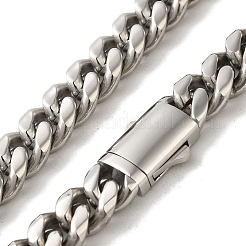 Non-Tarnish 304 Stainless Steel Curb Necklaces&nbsp;NJEW-Q337-04A-P