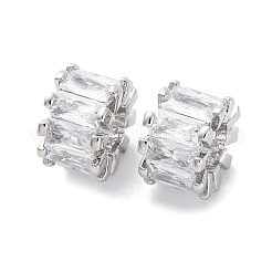 Brass Micro Pave Cubic Zirconia European Beads&nbsp;KK-F894-11P