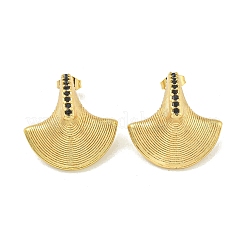 PVD Vacuum Plating 304 Stainless Steel with Rhinestone Stud Earrings for Women&nbsp;EJEW-G401-03G-02