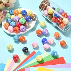 100Pcs UV Plating Opaque Acrylic Beads&nbsp;MACR-CJ0002-48