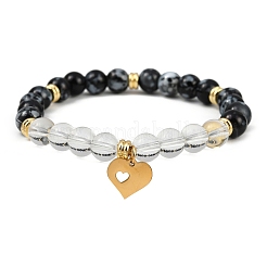 3Pcs 3 Colors 304 Stainless Steel Charm Bracelets&nbsp;BJEW-JB12049