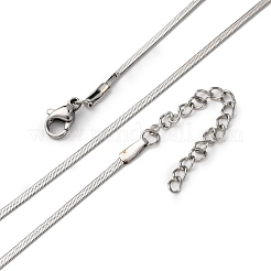 2MM 304 Stainless Steel Flat Snake Chain Necklaces&nbsp;NJEW-T016-20P