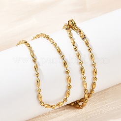 2.5MM 304 Stainless Steel Round Oval Link Chain Necklaces&nbsp;NJEW-M110-01G