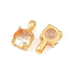 Brass Pave Glass Charms&nbsp;KK-K340-46G-09