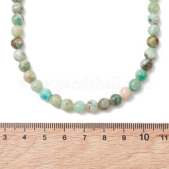 6.5MM Round Natural Green Line Jasper Beaded Necklaces for Women&nbsp;NJEW-JN05960