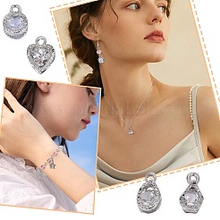 45Pcs 9 Style Alloy Cubic Zirconia Pendants&nbsp;JX646B