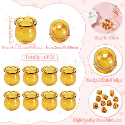 10Pcs Glass Bead Caps for Wind Chimes Making&nbsp;GLAA-BY0001-05D
