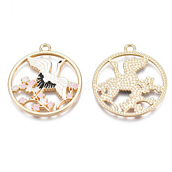 Rack Plating Alloy Enamel Pendants&nbsp;ENAM-N055-051