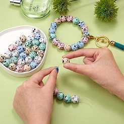 WEWAYSMILE 50Pcs 5 Styles 15mm Silicone Round Beads Making Kit&nbsp;JX486A
