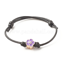 Plum Blossom Acrylic Enamel Beaded Cord Bracelet&nbsp;BJEW-JB07851