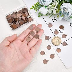 100Pcs Brass Stamping Blank Tag Charms&nbsp;KK-FH0002-60R